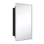TEHOME Yasine Armoire à pharmacie rectangulaire en métal encadrée avec miroir et étagères réglables
