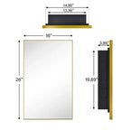 TEHOME Yasine Armoire à pharmacie rectangulaire en métal encadrée avec miroir et étagères réglables