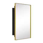 TEHOME Yasine Armoire à pharmacie rectangulaire en métal encadrée avec miroir et étagères réglables