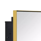TEHOME Yasine Armoire à pharmacie rectangulaire en métal encadrée avec miroir et étagères réglables