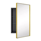 TEHOME Yasine Rectangular Metal Frmaed Medicine Cabinet with Mirror with Adjustable Shelves