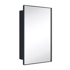 TEHOME Yasine Armoire à pharmacie rectangulaire en métal encadrée avec miroir et étagères réglables