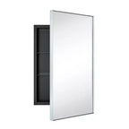 TEHOME Yasine Armoire à pharmacie rectangulaire en métal encadrée avec miroir et étagères réglables