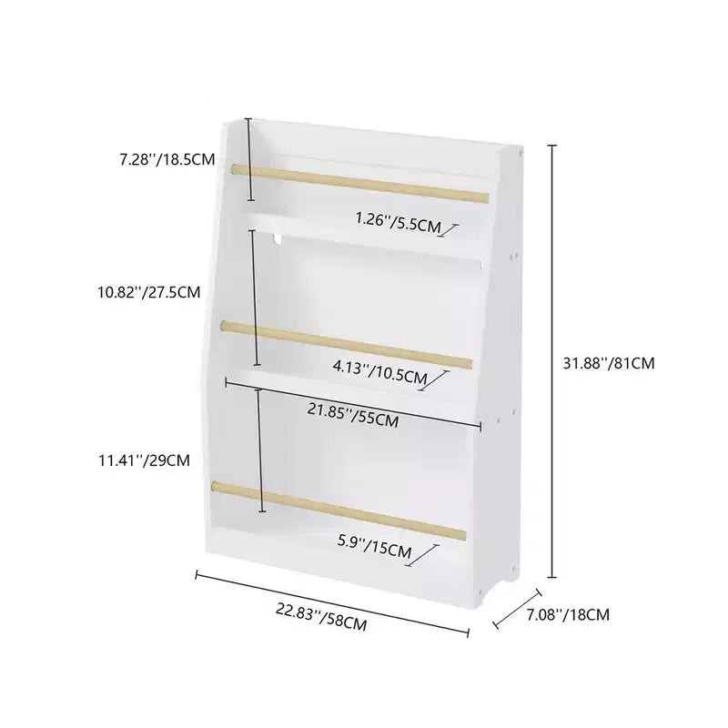 Étagère sur pied à 3 niveaux, bibliothèque ouverte moderne, organisateur de rangement pour livres d'enfants pour salon, chambre d'enfants, chambre à coucher, chambre de bébé