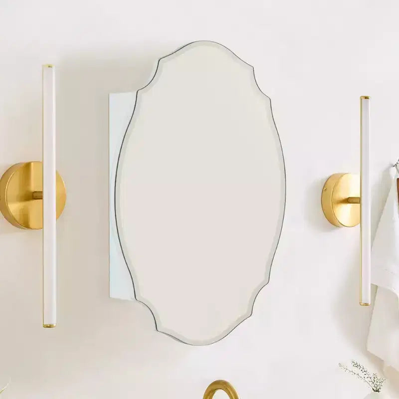 TEHOME 19 in. W x 24 in. H Novelty/Specialty Irregular Arched Frameless Beveled Surface Mounted Medicine Cabinet with Mirror