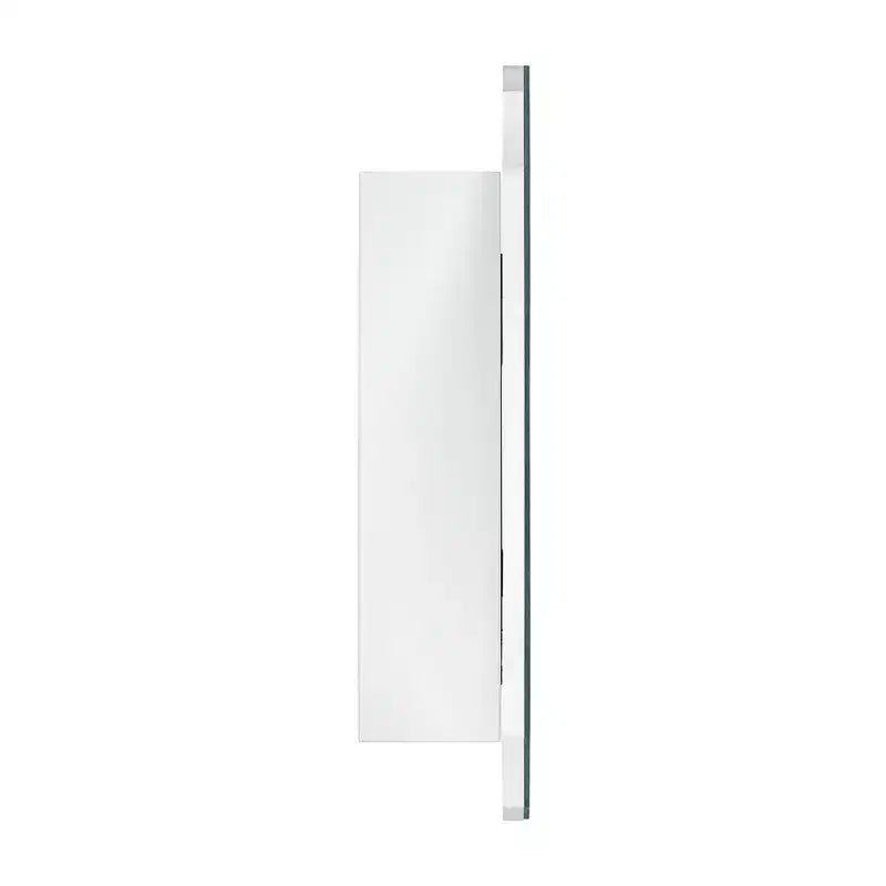 TEHOME Armoire à pharmacie de 19 po l. x 24 po H, fantaisie/spécialité, asymétrique, arquée, sans cadre, biseautée, à montage en surface avec miroir