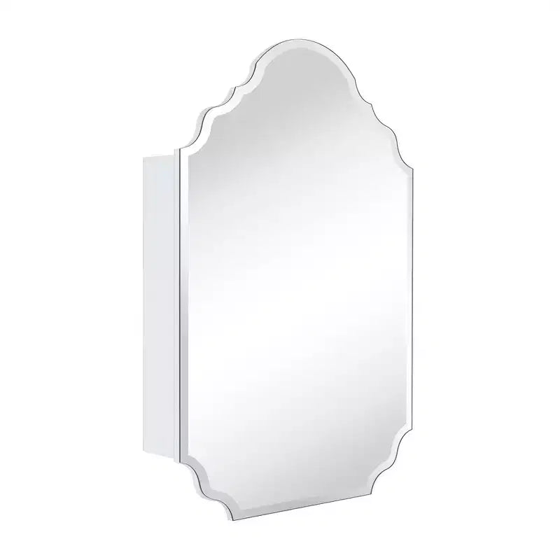 TEHOME Velora 20 in. W x 30 in. H Novelty/Specialty Irregular Arched Metal Beveled Frameless Medicine Cabinet with Mirror