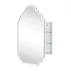 TEHOME Velora Armoire à pharmacie murale sans cadre biseautée en métal arqué irrégulier de 20 po L x 30 po H avec miroir
