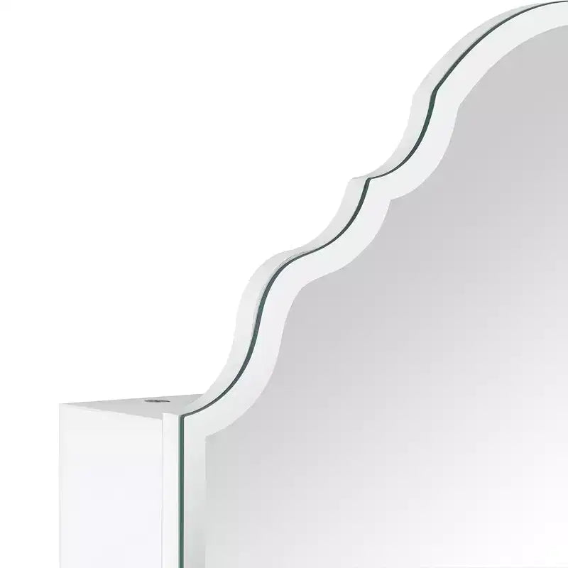 TEHOME Velora Armoire à pharmacie murale sans cadre biseautée en métal arqué irrégulier de 20 po L x 30 po H avec miroir