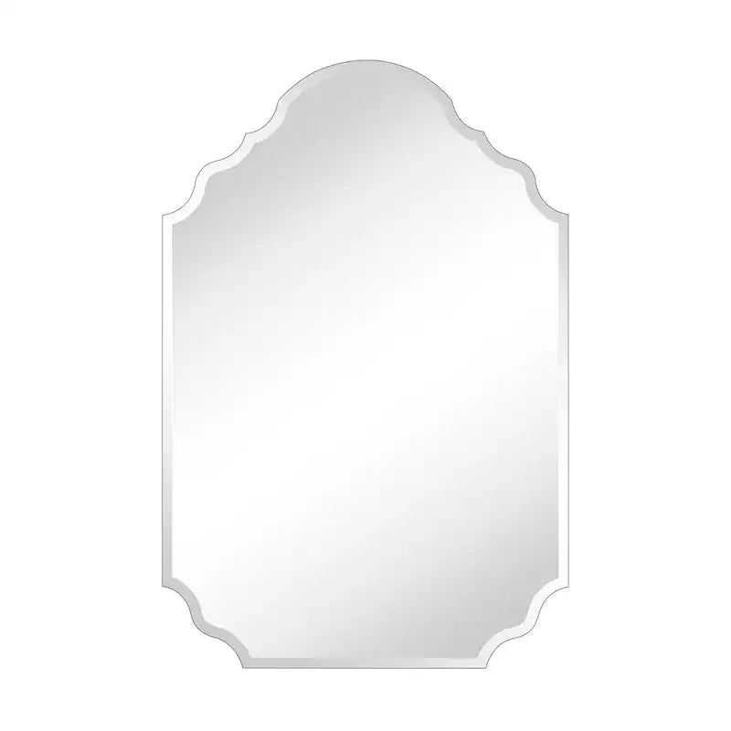 TEHOME Velora Armoire à pharmacie murale sans cadre biseautée en métal arqué irrégulier de 20 po L x 30 po H avec miroir