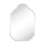TEHOME Velora Armoire à pharmacie murale sans cadre biseautée en métal arqué irrégulier de 20 po L x 30 po H avec miroir