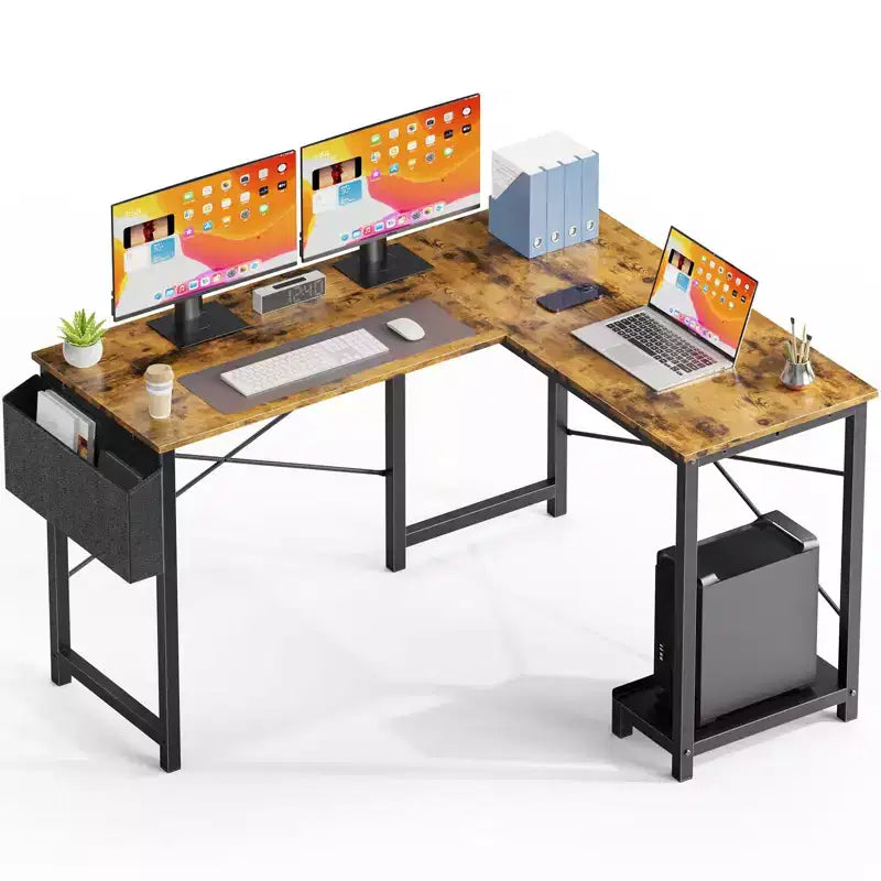 JIONJOY 50 Wide Reversible L-Shape Desk with Storage Bag