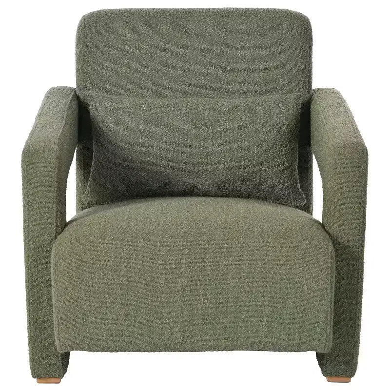Fauteuil d'appoint rembourré en bois 30,3W avec accoudoirs élégants à angle droit 4S - ModernLuxe