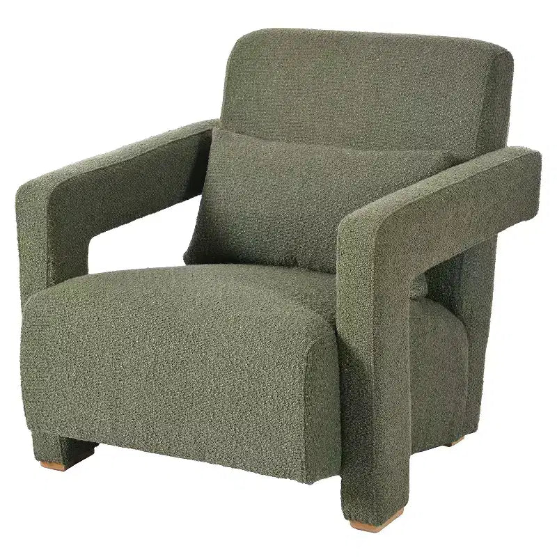 Fauteuil d'appoint rembourré en bois 30,3W avec accoudoirs élégants à angle droit 4S - ModernLuxe