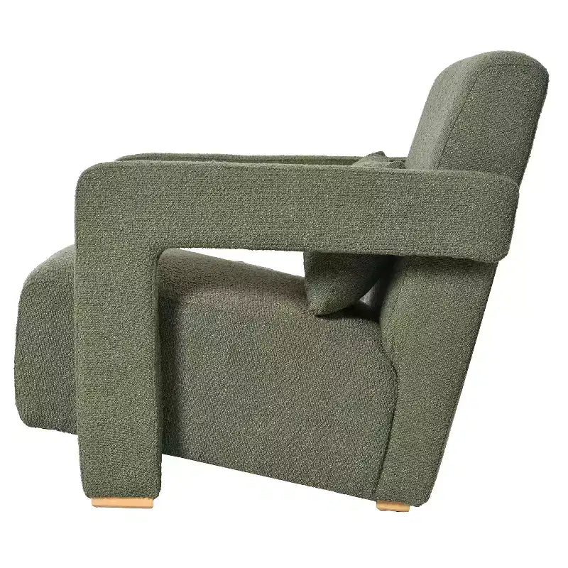 Fauteuil d'appoint rembourré en bois 30,3W avec accoudoirs élégants à angle droit 4S - ModernLuxe