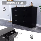 Commode à 6 tiroirs pour chambre à coucher, moderne, avec poignées métalliques, en MDF, bois naturel