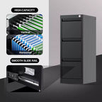 AOBABO Classeur Vertical Métallique à 3 Tiroirs avec Serrure pour la Maison et le Bureau