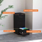 AOBABO Classeur Vertical Métallique à 3 Tiroirs avec Serrure pour la Maison et le Bureau