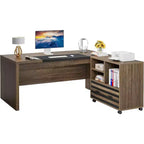 Tribesigns 62.2 L-Shaped Executive Desk with Mobile File Cabinet