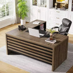 Bureau de direction en forme de L Tribesigns 62,2 po avec classeur mobile