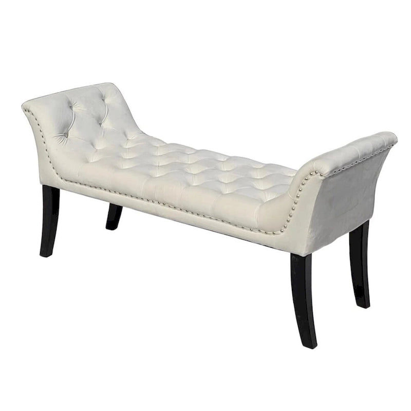 Repose-pieds rembourré Tabouret rectangulaire en velours Banc d'appoint - 50.00L * 18.50W * 24.50H