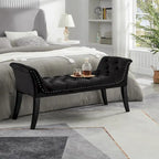 Repose-pieds rembourré Tabouret rectangulaire en velours Banc d'appoint - 50.00L * 18.50W * 24.50H