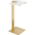 55 Downing Street Hanna 10 Wide Gold and Acrylic Square Side Table
