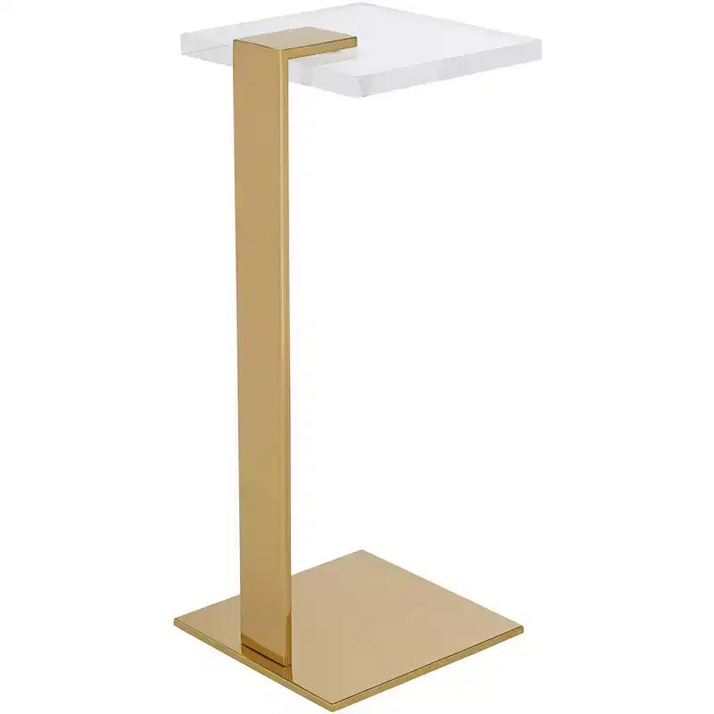Table d'appoint carrée Hanna 10 de 55 Downing Street, dorée et acrylique