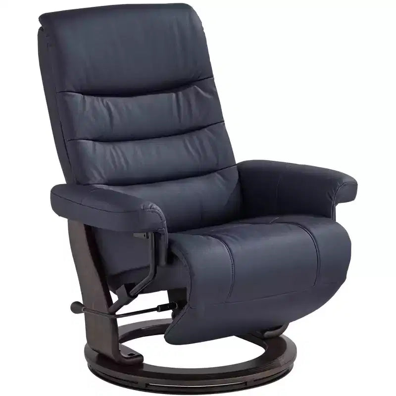 BenchMaster Peregrine Midnight Blue Faux Leather Adjustable Swivel Recliner