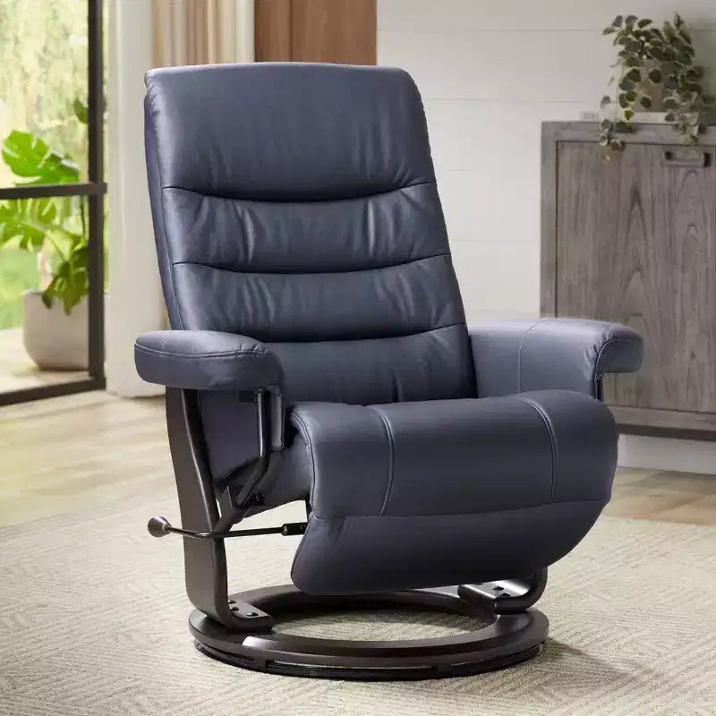 Fauteuil inclinable pivotant réglable en similicuir bleu nuit Peregrine de BenchMaster