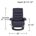 Fauteuil inclinable pivotant réglable en similicuir bleu nuit Peregrine de BenchMaster