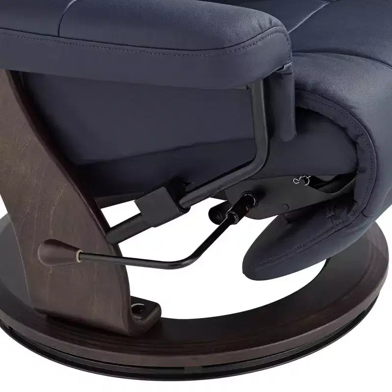 Fauteuil inclinable pivotant réglable en similicuir bleu nuit Peregrine de BenchMaster
