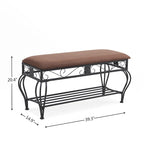 Banc à Chaussures Rembourré Multiusage de Style Industriel pour Entrée