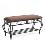 Banc à Chaussures Rembourré Multiusage de Style Industriel pour Entrée