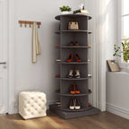 Meuble à chaussures rotatif à 360°, 6 niveaux, 24 paires, gain de place, 3 coloris