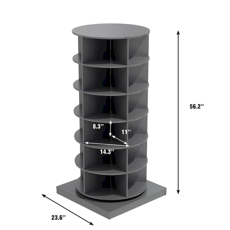 Meuble à chaussures rotatif à 360°, 6 niveaux, 24 paires, gain de place, 3 coloris