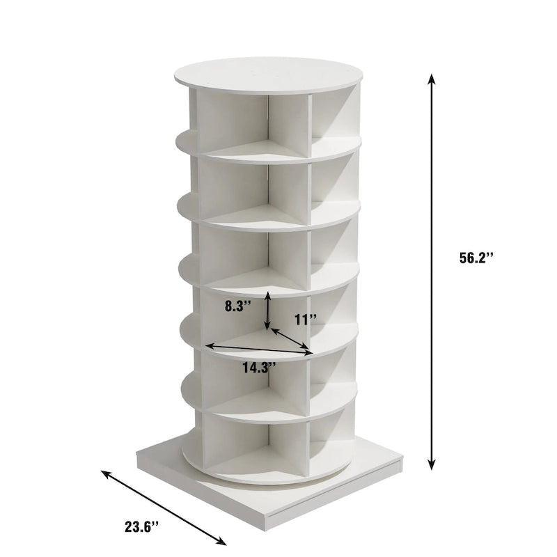 Meuble à chaussures rotatif à 360°, 6 niveaux, 24 paires, gain de place, 3 coloris