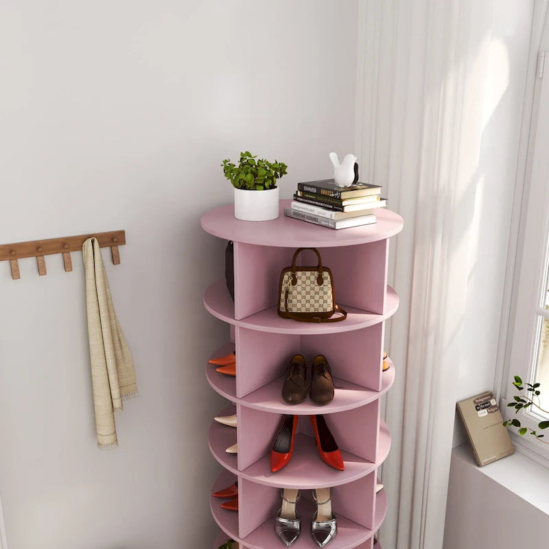 Meuble à chaussures rotatif à 360°, 6 niveaux, 24 paires, gain de place, 3 coloris