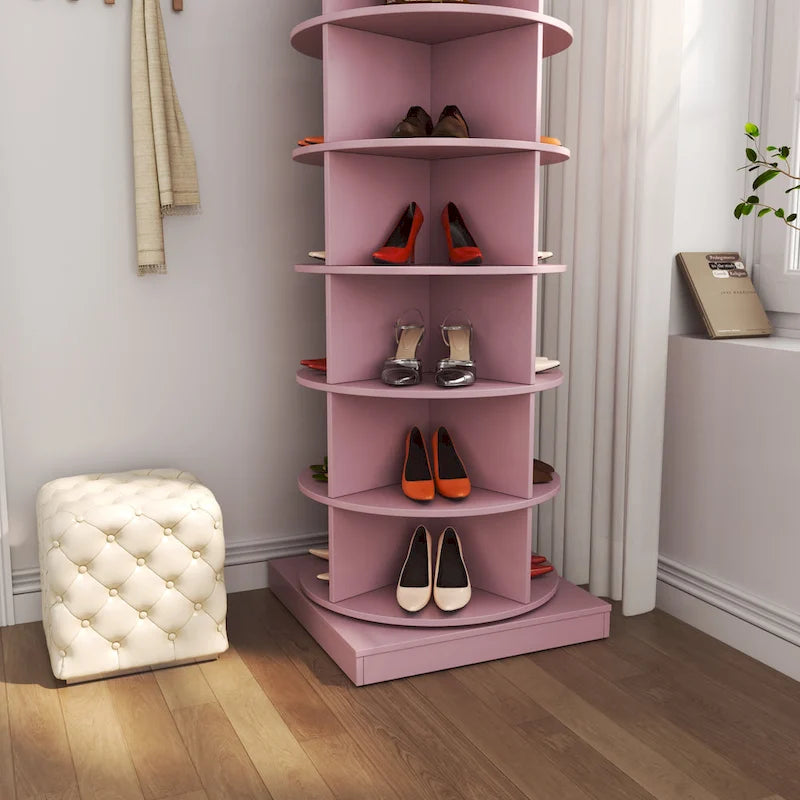 Meuble à chaussures rotatif à 360°, 6 niveaux, 24 paires, gain de place, 3 coloris