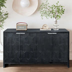 Accent Cabinet Farmhouse Style 4 Door Wooden Cabinet Sideboard Buffet Server Cabinet Storage Cabinet, for Living Room