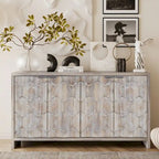 Accent Cabinet Farmhouse Style 4 Door Wooden Cabinet Sideboard Buffet Server Cabinet Storage Cabinet, for Living Room