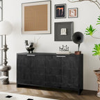 Accent Cabinet Farmhouse Style 4 Door Wooden Cabinet Sideboard Buffet Server Cabinet Storage Cabinet, for Living Room