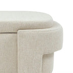 Banc de rangement français minimaliste rembourré en tissu avec quatre pieds rembourrés