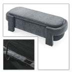 Banc de rangement français minimaliste rembourré en tissu avec quatre pieds rembourrés