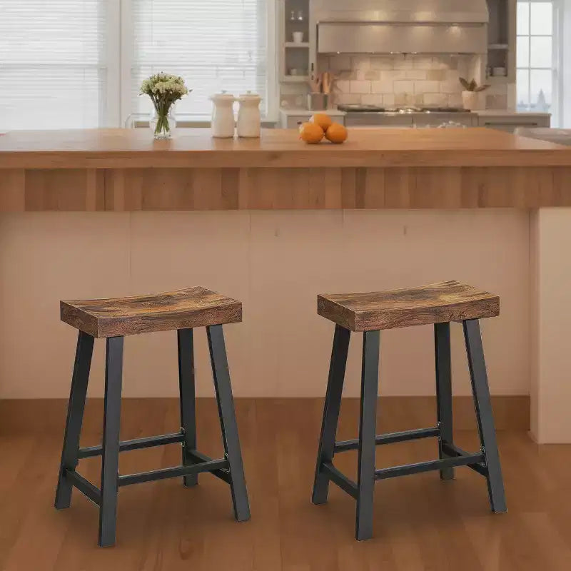Lot de 2 tabourets de bar, chaises de bar, tabourets de bar de cuisine avec repose-pieds, hauteur de 60 cm