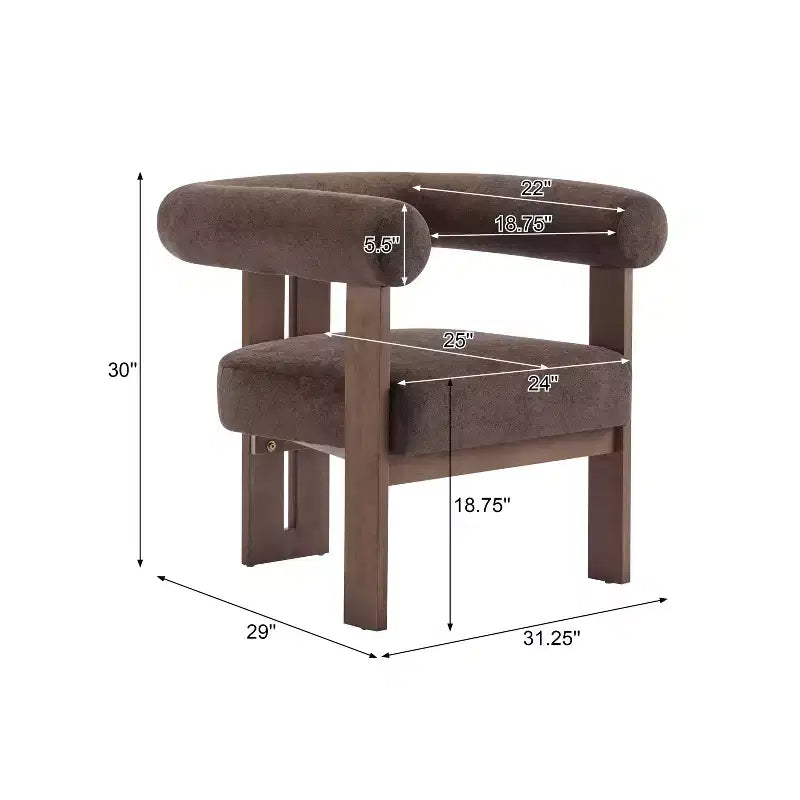 Christopher Knight Home Harriman, fauteuil d'appoint en velours avec structure à trois pieds en bouleau