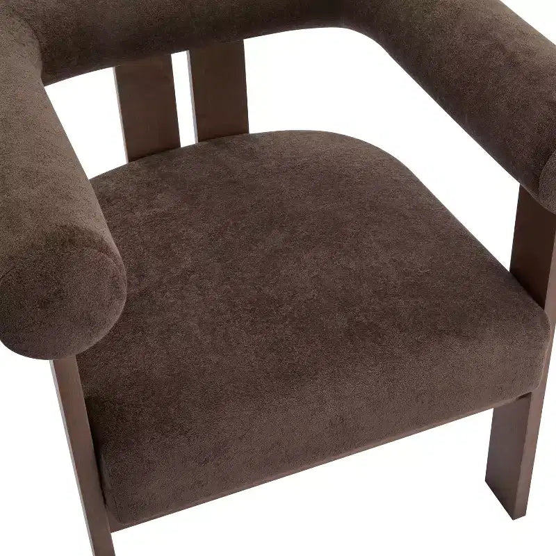 Christopher Knight Home Harriman, fauteuil d'appoint en velours avec structure à trois pieds en bouleau
