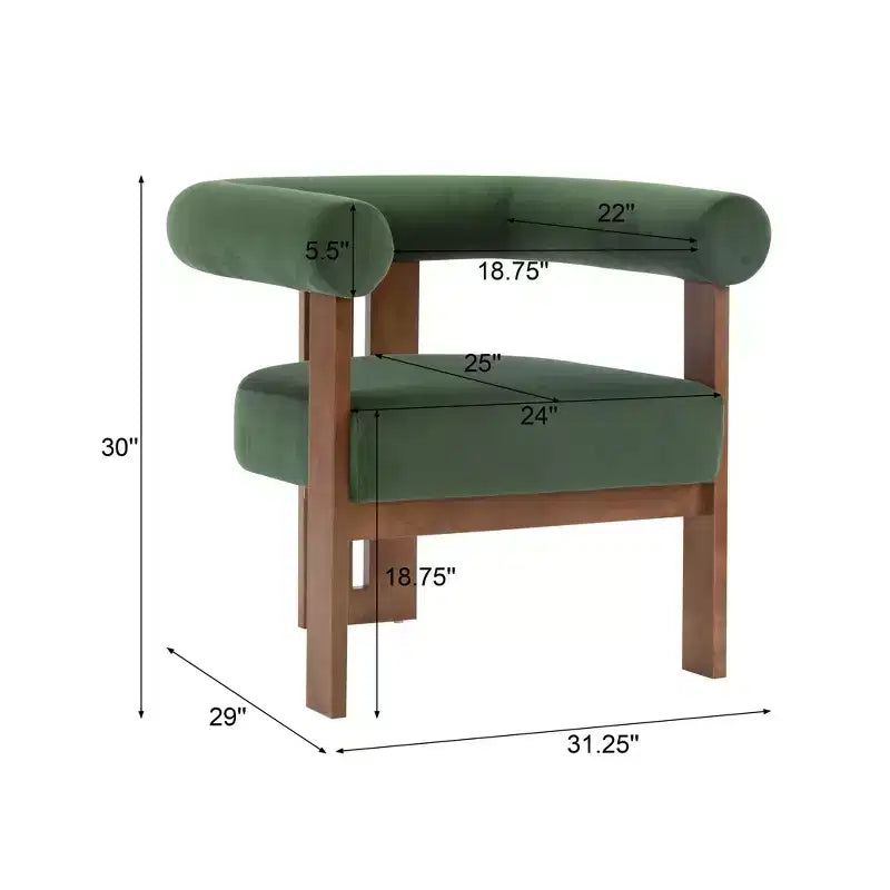 Christopher Knight Home Harriman, fauteuil d'appoint en velours avec structure à trois pieds en bouleau