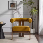 Christopher Knight Home Harriman, fauteuil d'appoint en velours avec structure à trois pieds en bouleau