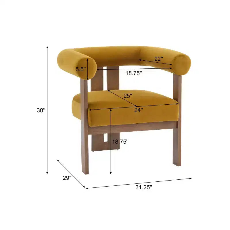 Christopher Knight Home Harriman, fauteuil d'appoint en velours avec structure à trois pieds en bouleau